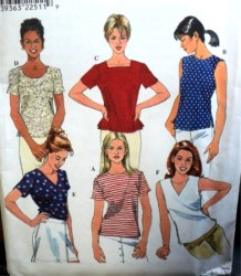 8523 SIMPLICITY CUTE LITTLE TOPS SLEEVES OR NOT PATTERN 8-12; 14-18 CHOICE UNCUT
